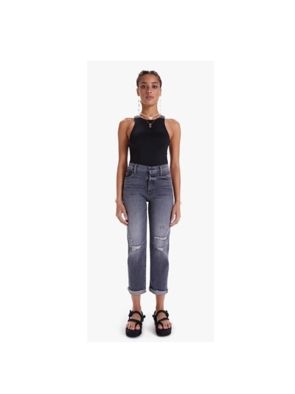 MOTHER The Scrapper Cuff Ankle Fray
